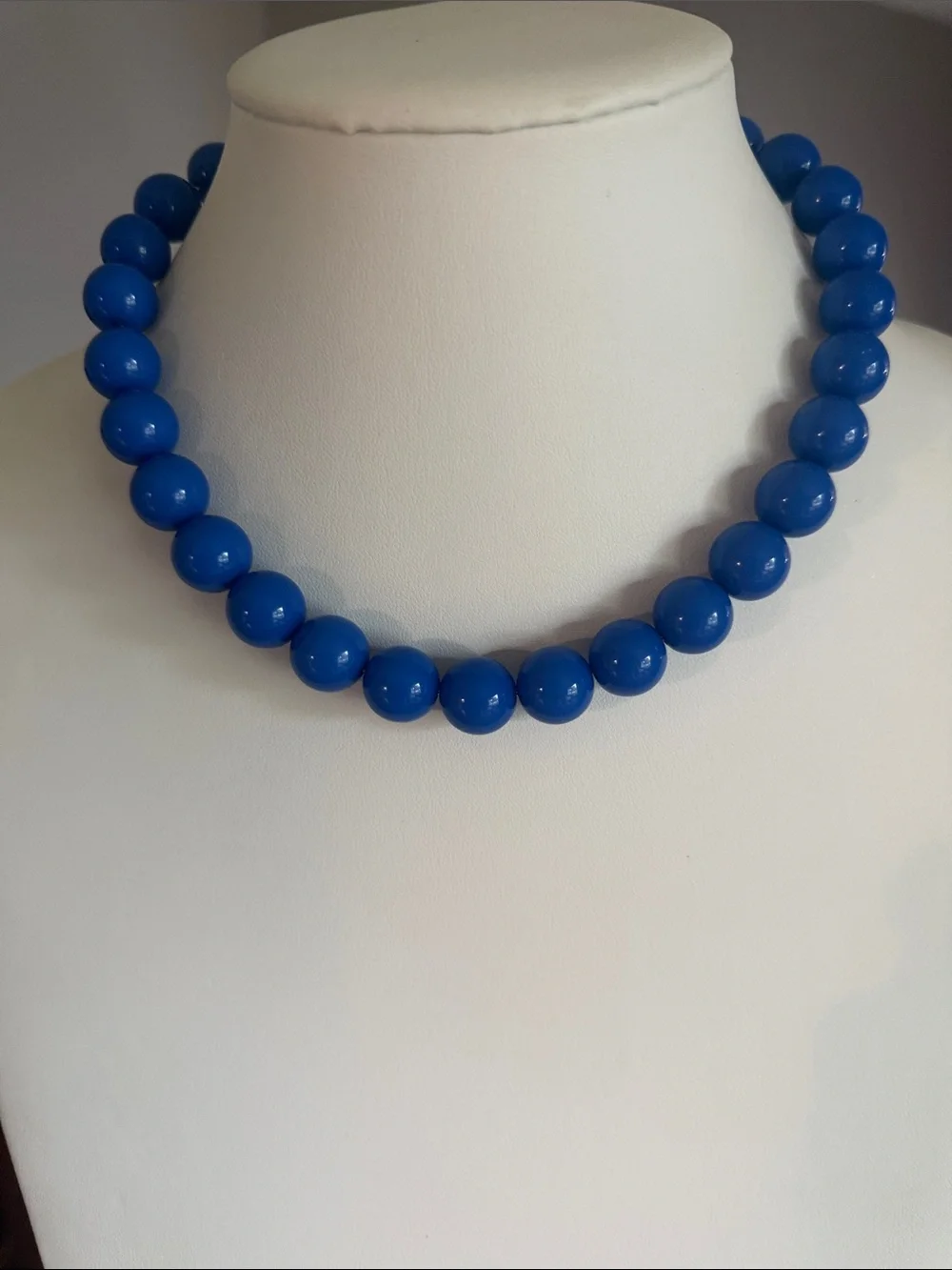 Vintage Blue Beaded Gumball Necklace